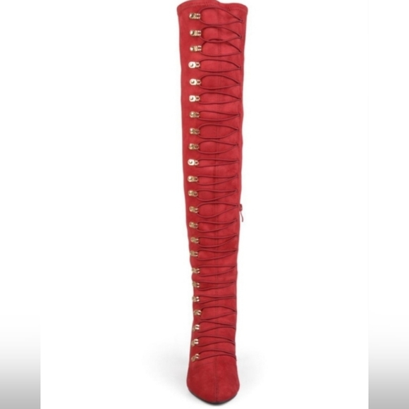 🔥Journee Collection Women's Wide Calf Trill Boot Sz 10.5 🔴⚫️🔥 - Picture 2 of 12